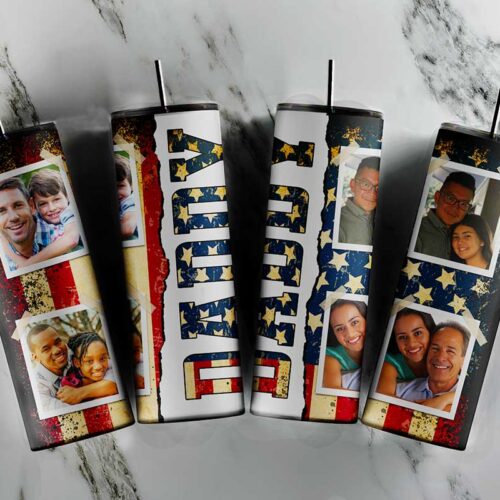 Daddy American Flag Tumblers Digital Design PNG, Daddy Distressed Flag Tumbler Design PNG, Best Dad Ever Tumbler Wrap Customized Image PNG
