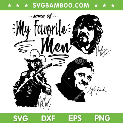 3 Files Johnny Cash Hank Williams Jr Waylon Jennings SVG, Hank Williams Jr SVG, My Favorite Men DXF SVG PNG EPS