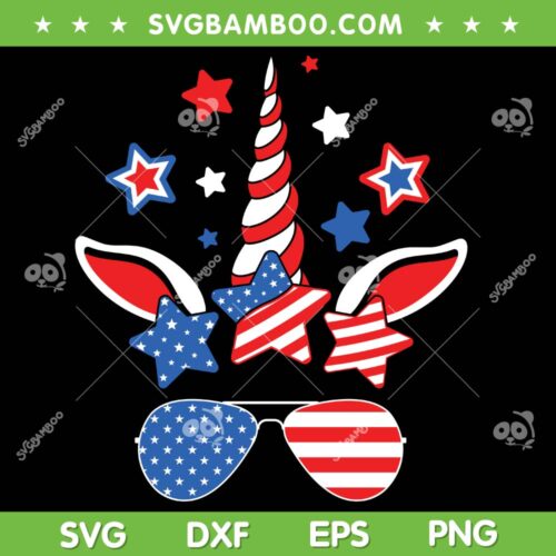 4th Of July Unicorn American Flag SVG PNG, Patriotic Unicorn SVG, Fourth Of July DXF SVG PNG EPS