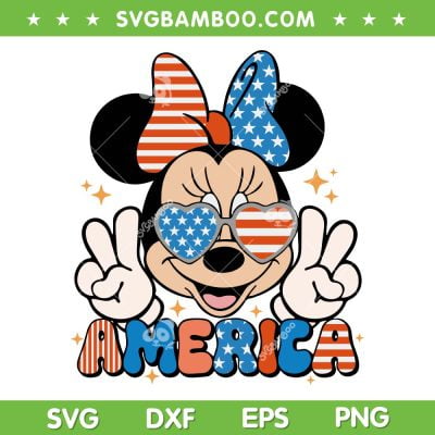 4th Of July Minnie Magical SVG PNG, Disney Mouse Fourth Of July SVG, Minnie America DXF SVG PNG EPS