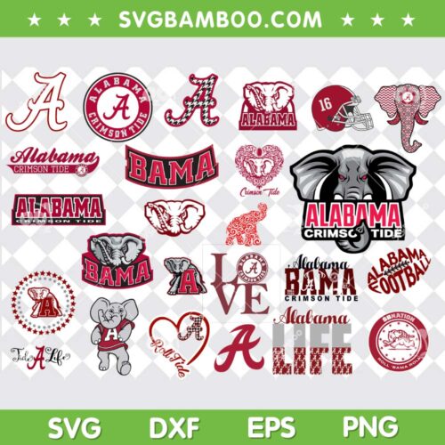 Alabama Crimson Tide SVG Bundle, Alabama Football SVG Bundle, Lover Alabama DXF SVG PNG EPS
