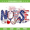 American Nurse 4th Of July SVG PNG, Nurse Stethoscope SVG, Nursing Womens DXF SVG PNG EPS