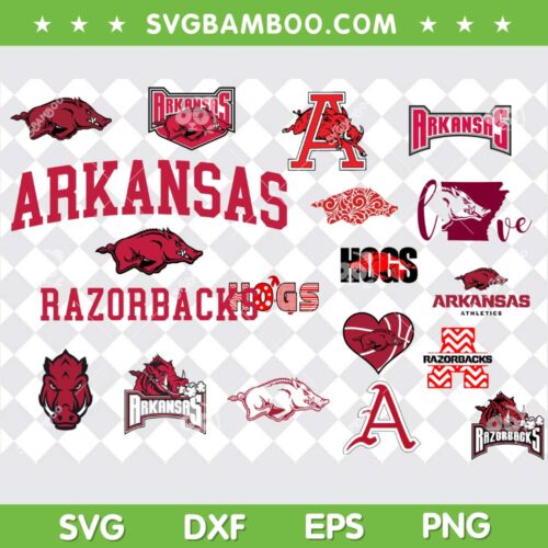 Arkansas Razorbacks SVG Bundle, Love A Razorbacks SVG Bundle, Arkansas Razorbacks Pig DXF SVG PNG EPS