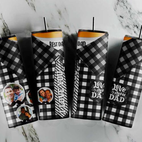 Best Dad Buffalo Plaid Tumbler Wrap Customized Image, Fathers Day Gift Tumbler Design, Dad Tumblers Digital Design