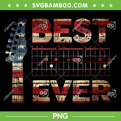 Best Dad Ever Guitar Chords PNG, Guitarist Father Dad US Flag PNG, Retro Fathers Day PNG