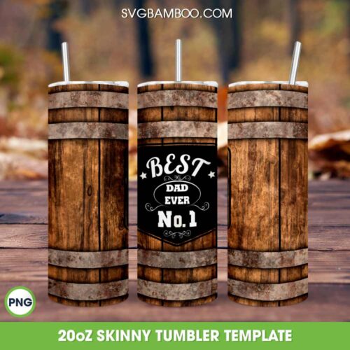 Best Dad Ever No 1 Tumbler Wrap, Number One Dad 20oz Skinny Tumbler Template, Best Father Tumbler Template PNG
