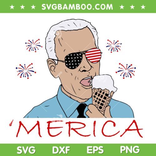 Biden Ice Cream Merica SVG PNG, Joe Biden Ice Cream Fireworks SVG, 4th Of July DXF SVG PNG EPS