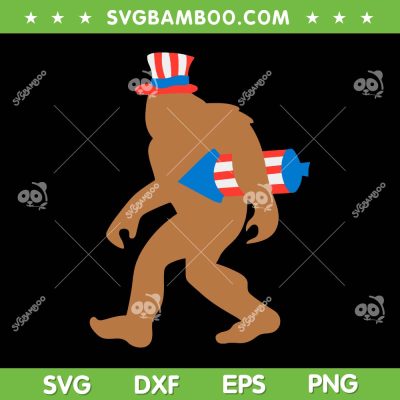 Bigfoot 4th Of July American SVG PNG, USA Flag Patriotic SVG, American Patriotic DXF SVG PNG EPS