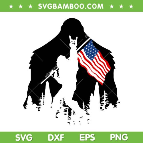 Bigfoot 4th Of July SVG PNG, Bigfoot American SVG, USA Flag Patriotic DXF SVG PNG EPS