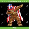 Bigfoot Dabbing 4th Of July PNG, Sasquatch American Flag PNG, Independence Day PNG