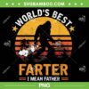 Bigfoot World's Best Farter I Mean Father PNG, Retro Sunrise Father's Day PNG, Bigfoot Dad PNG