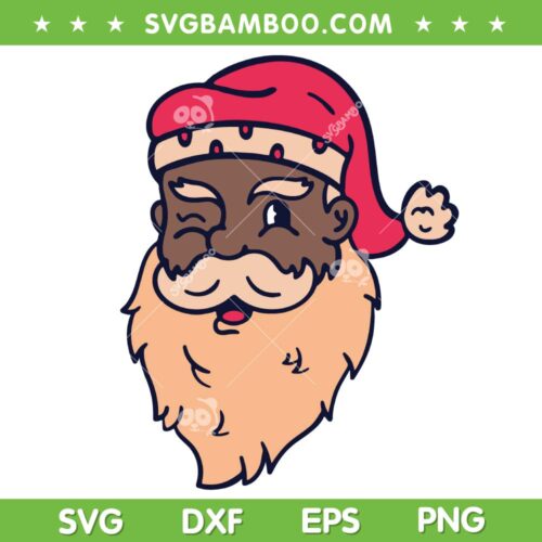 Black Santa African American SVG PNG, African American Santa SVG, Black Santa Claus DXF SVG PNG EPS