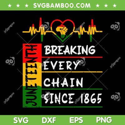 Breaking Every Chain Since 1865 SVG PNG, Juneteenth Since 1865 SVG, Black History DXF SVG PNG EPS Breaking Every Chain Since 1865 SVG PNG, Juneteenth Since 1865 SVG, Black History DXF SVG PNG EPS