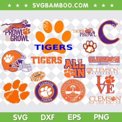 Clemson Tigers SVG Bundle, Tigers Prowl And Growl SVG Bundle, NCAA Team DXF SVG PNG EPS
