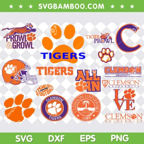 Clemson Tigers SVG Bundle, Tigers Prowl And Growl SVG Bundle, NCAA Team DXF SVG PNG EPS