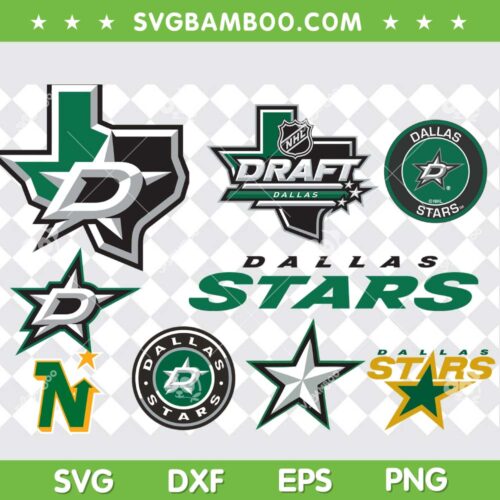 Dallas Stars SVG Bundle, Logo Dallas Stars SVG Bundle, Peace Love Dallas Stars DXF SVG PNG EPS