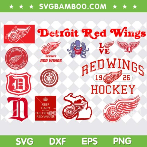 Detroit Red Wings SVG Bundle, Red Wings Hockey 1926 SVG Bundle, NHL Team DXF SVG PNG EPS