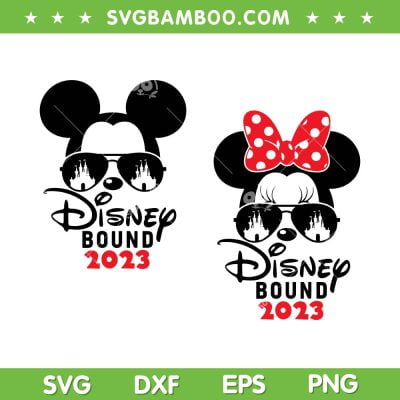 Disney Bound 2023 SVG PNG, Mickey And Minnie Mouse Vacation 2023 SVG, Mickey Bound DXF SVG PNG EPS