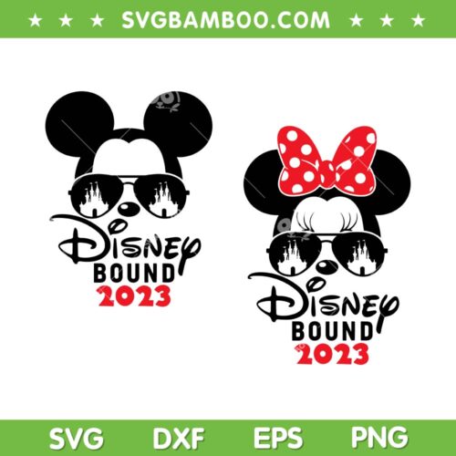 Disney Bound 2023 SVG PNG, Mickey And Minnie Mouse Vacation 2023 SVG, Mickey Bound DXF SVG PNG EPS