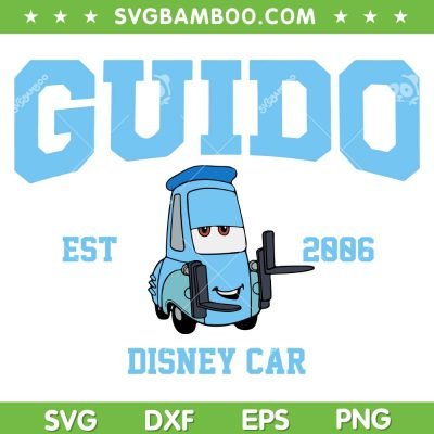 Disney Car Guido Est 2006 SVG PNG, Disney Pixar Car SVG, Guido Car DXF SVG PNG EPS