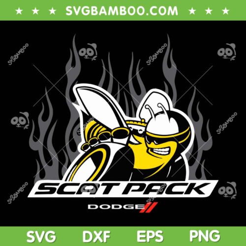 Dodge Scat Pack Flames SVG PNG, Dodge Bee Logo SVG, Muscle Car DXF SVG PNG EPS