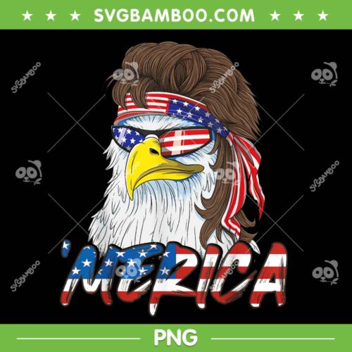 Eagle Mullet 4th Of July PNG, Mascot American Flag Merica PNG, Merica Eagle PNG