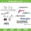 Eras Tour Album Text SVG PNG, Taylor Swift All Albums SVG, Red Taylors Version DXF SVG PNG EPS