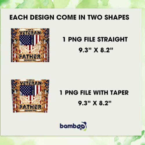 Fathers Day 2023 Tumbler Wrap PNG, I Am A Veteran Like My Father Before Me 20oz Skinny Tumbler Template PNG, Dad American Flag Tumbler Template PNG