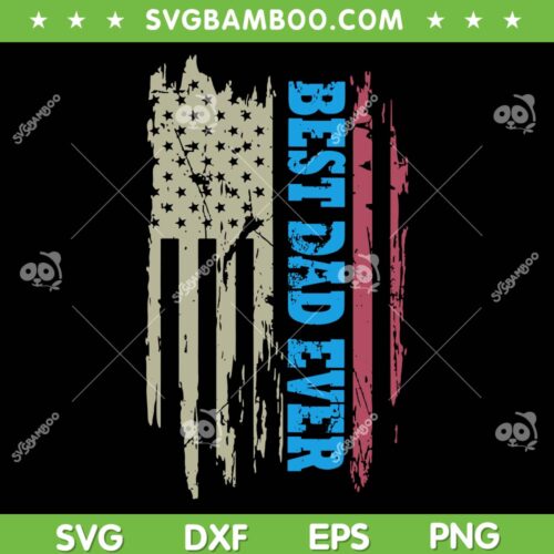 Fathers Day Best Dad Ever SVG PNG, USA American Flag SVG, Funny Dad DXF SVG PNG EPS