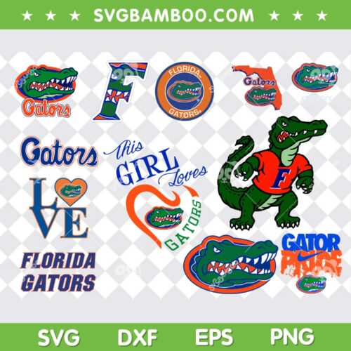 Florida Gators SVG Bundle, Florida Gators NCAA SVG Bundle, This Girl Loves Gators DXF SVG PNG EPS