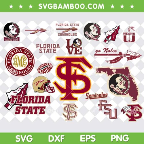Florida State Seminoles SVG Bundle, Seminoles Football SVG Bundle, NCAA Logo DXF SVG PNG EPS