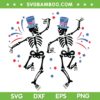 Funny Skeleton Dancing Patriotic SVG PNG, Skeleton Fireworks 4th Of July SVG, Dacing Skeleton DXF SVG PNG EPS