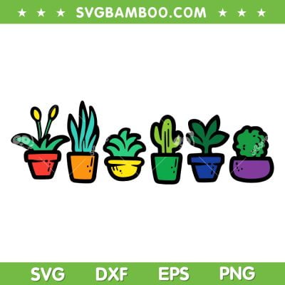 Gay Pride Plant Pots SVG PNG, Gardening Rainbow Flag SVG, Cactus LGBTQ DXF SVG PNG EPS Gay Pride Plant Pots SVG PNG, Gardening Rainbow Flag SVG, Cactus LGBTQ DXF SVG PNG EPS