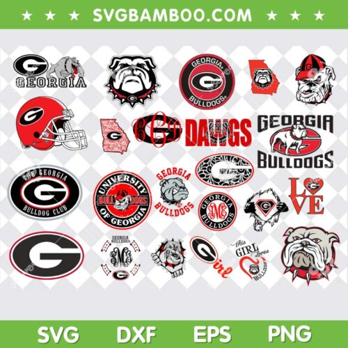 Georgia Bulldogs SVG Bundle, University Of Georgia Bulldogs SVG Bundle, NCAA Football DXF SVG PNG EPS
