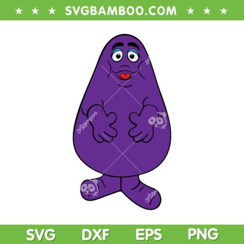 Grimace Silhouette SVG PNG, Cute Grimace Mcdonald's SVG, Grimace Mcdonalds Cartoon DXF SVG PNG EPS