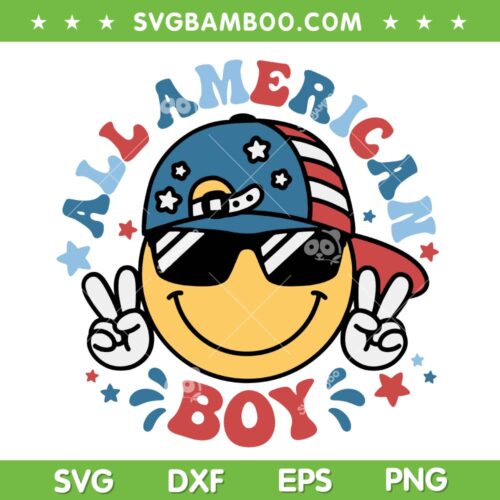 Groovy All American Boy SVG PNG, 4th Of July American Boy Hippi SVG, Funny American Boy DXF SVG PNG EPS