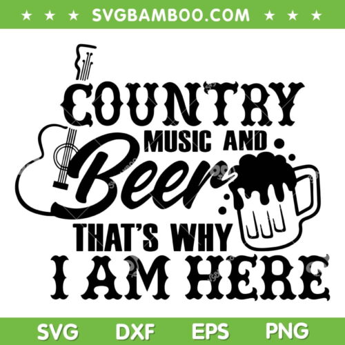 Country Music And Beer SVG PNG, Hank Williams Jr Album SVG, Country Music Guitar Western DXF SVG PNG EPS