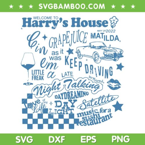 Harry's House Albums SVG PNG, Welcome To Harry's House SVG, Harrys House New Album DXF SVG PNG EPS
