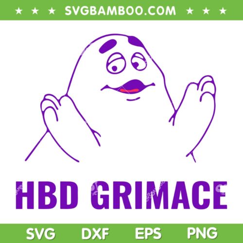 Hbd Grimace Mcdonald's SVG PNG, Hbd Grimace SVG, Funny Grimace Meme Gift DXF SVG PNG EPS