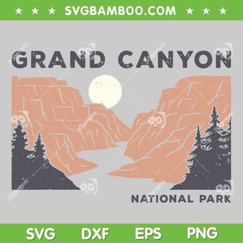 Hiked Grand Canyon National Park SVG PNG, Arizona Mountain Vintage SVG, Retro Hiking DXF SVG PNG EPS