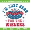 Hot Dog Im Just Here For The Wieners SVG, 4th Of July Hotdog SVG, Patriotic DXF SVG PNG EPS