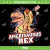 Hotdog T Rex PNG, Amerisaurus Rex 4th of July PNG, American Flag Dinosaur PNG
