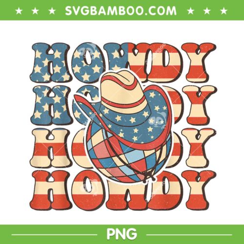 Howdy American USA Flag PNG, Cowboy Hat Western 4th Of July PNG, Howdy American Flag PNG