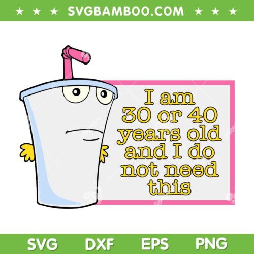 I Am 30 Or 40 Years Old And I Do Not Need This SVG, Aqua Teen Hunger Force SVG, Cute Aqua Teen DXF SVG PNG EPS