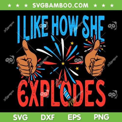 I Like How She Explodes SVG PNG, Like How He Bangs SVG, 4th of July Couple Fireworks DXF SVG PNG EPS