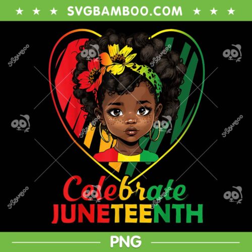 Juneteenth Celebrate Girls Kids PNG, African American Black 1865 PNG, Juneteenth Day PNG