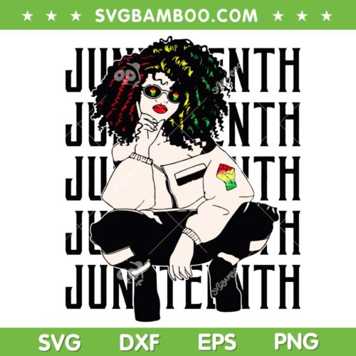 Juneteenth Girl SVG PNG, Black Girl 1865 Juneteenth SVG, Afro Girl DXF SVG PNG EPS