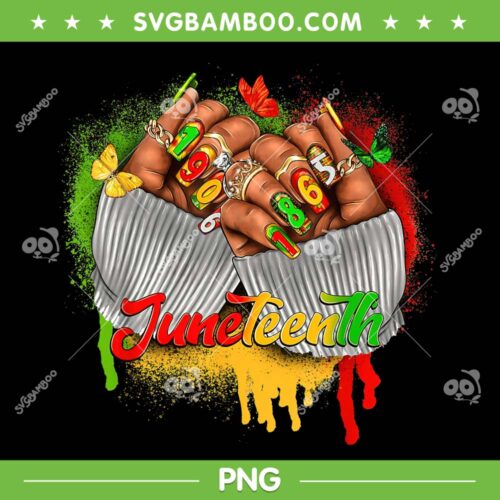 Juneteenth Hands Nails PNG, Black Women Celebrate Juneteenth PNG, Happy Juneteenth Day PNG