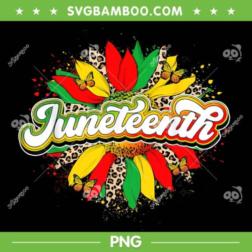Juneteenth Sunflower Leopard PNG, Black History Pride African American PNG, Juneteenth 1865 PNG