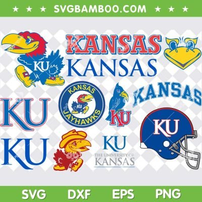 Kansas Jayhawks SVG Bundle, The University Of Kansas SVG, NCAA Sports Team DXF SVG PNG EPS